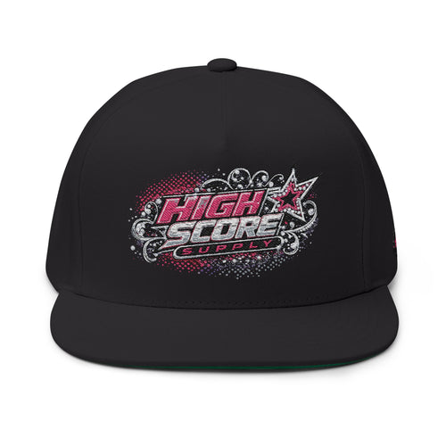 High Score Supply Pink Girly Embroidered Flat Bill Cap