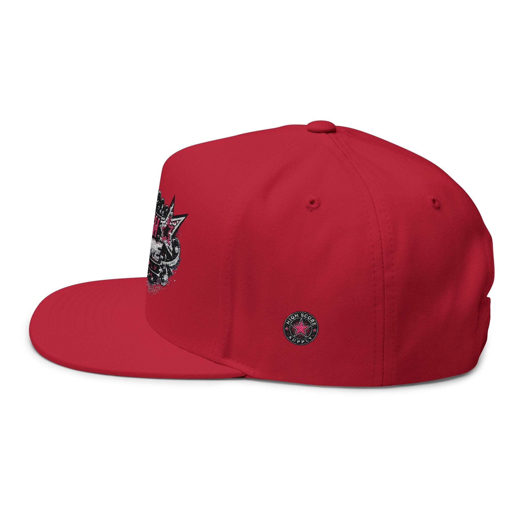 High Score Supply Pink Girly Embroidered Flat Bill Cap