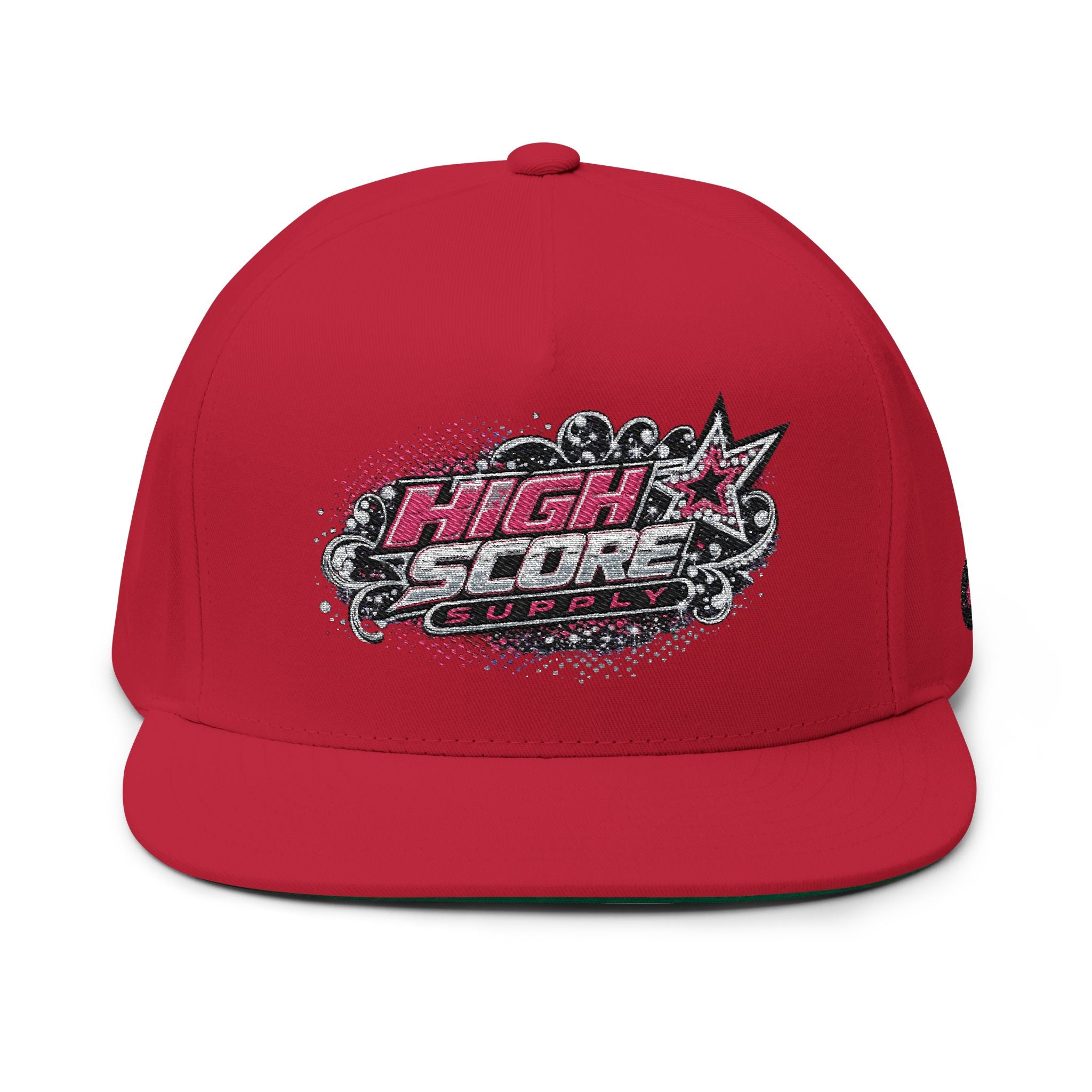 High Score Supply Pink Girly Embroidered Flat Bill Cap